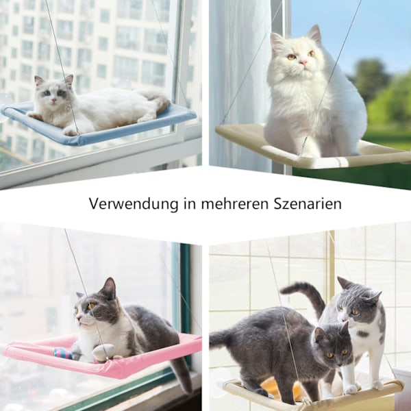 Kattfönsterbräda Sladdlös Kattsäng, Stark Sugkopp & Enkel Installation, Hopfällbar Kattsäng med Metallram Bärförmåga, Njut av Säsongen