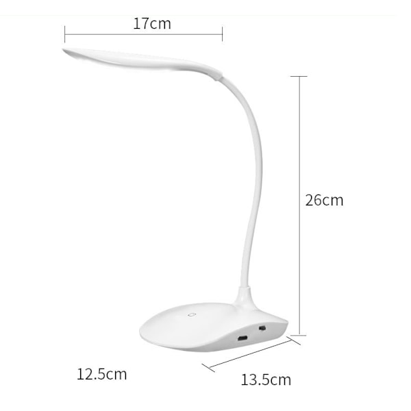 Innovativ kontorlampe, nattlampe med berøringsbryter og USB-lading for allsidig bruk på studierom, hjemmekontor og soverom