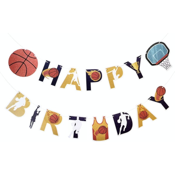 Basketball Happy Birthday Banner Theme Party Supplies