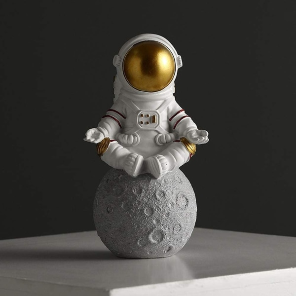 Astronaut Figur Skulptur Spaceman Statue Desktop, Guld