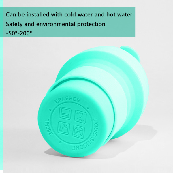 Kokoontaittuva silikonikuppi, kannettava korkean lämpötilan vesikuppi