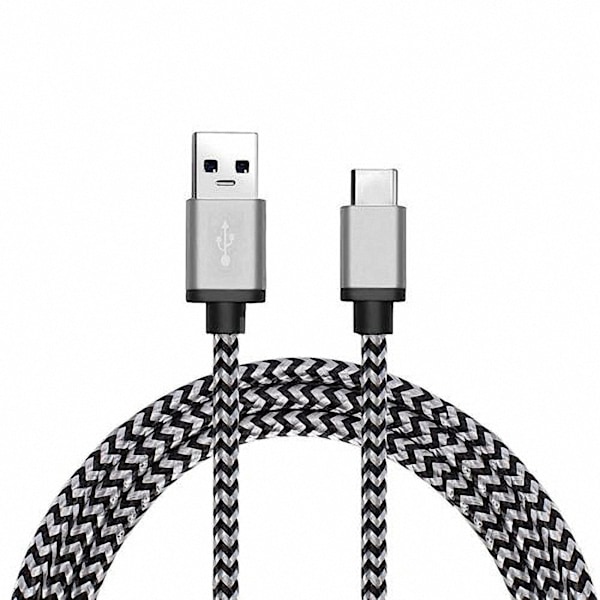 Snabbladdningskabel för USB C-enheter, Universell Kompatibilitet Nylonflätad 3m Datakabel med Hållbar Kontakt för Snabb Laddning, Värme