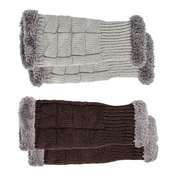 2 stk håndhæklede fingerløse handsker - vinterarmvarmere