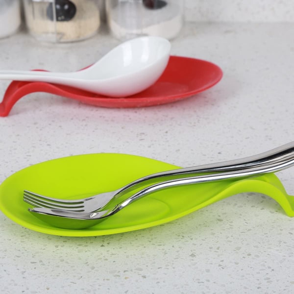 5 stykke køkken silikone skeholder skeholder fleksibel