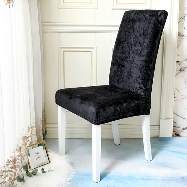 Stolsöverdrag elastiskt enfärgat stretchöverdrag sammet mikrofiber
