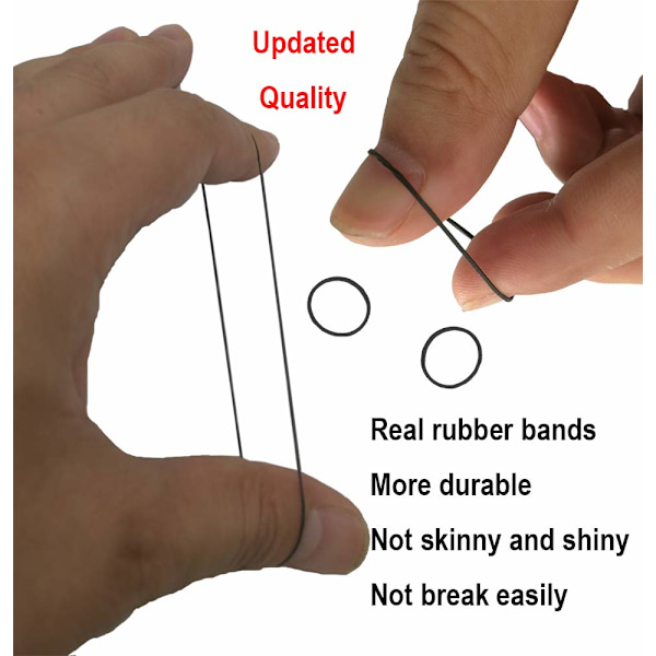 Mini gummiband, mjuka elastiska band, (1000 stycken, svart)