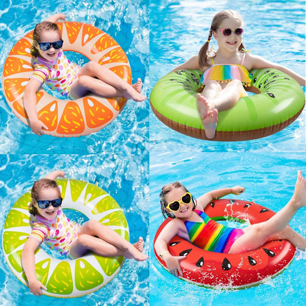 Perfekt för poolpartyn, Frukt Pool Float 1 st Uppblåsbar Badring med Unik Fruktmönsterdesign, Giftfri Miljövänlig Tjock och Hållbar