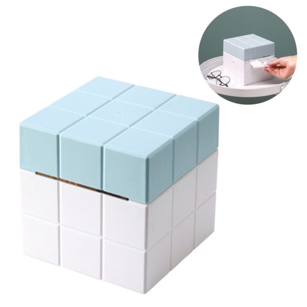 Creative Cube Tissue Box Opbevaringspapirkasse, lyseblå