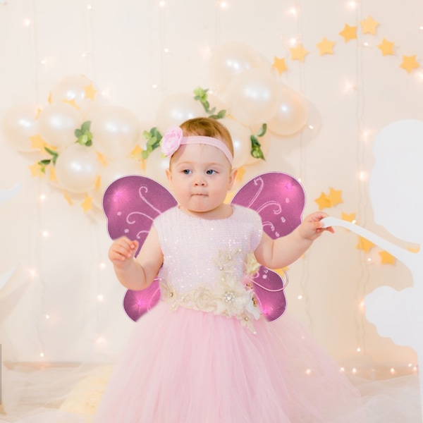 2 stk Fairy Butterfly Wings Set: Perfekt for bursdagsrekvisitter