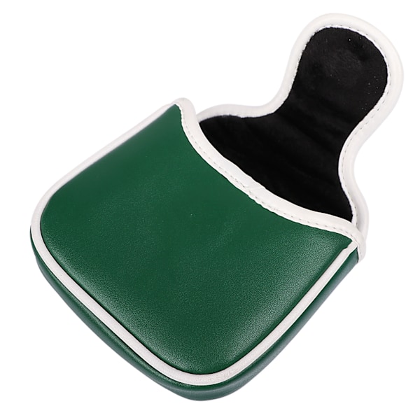 Starkt Säkert Magnetlås Putteröverdrag, Halv Mallet Design, Vattentätt PU Läder Headcover Med Mjuk Sammetsfoder Golf Grön Vit
