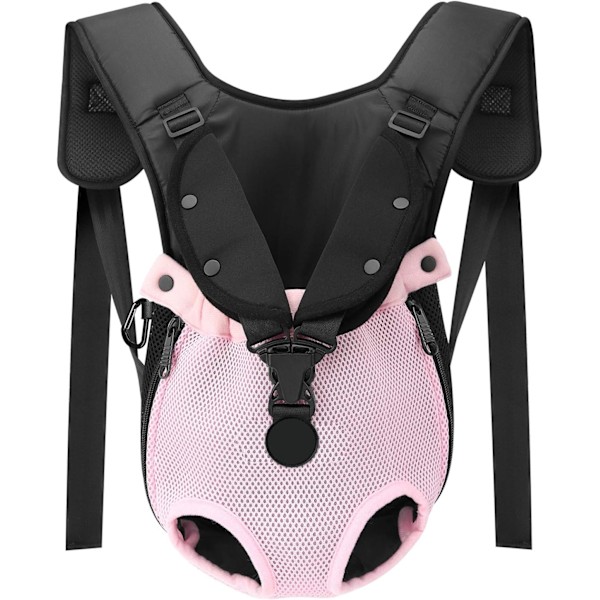 Ryggsäck för husdjur, ventilerande mesh med ben-ut-design, högkvalitativ bärväska för små husdjur, rosa