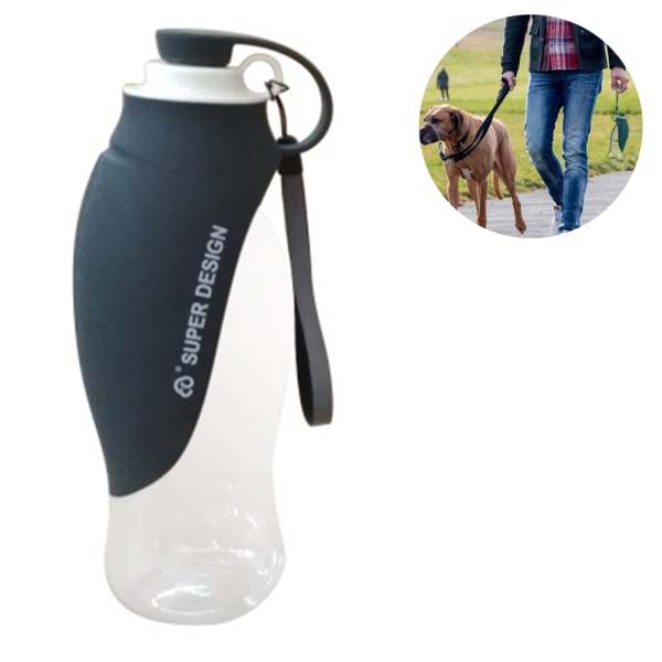 Dog Water Bottle for Walking, Pet Water Dispenser ,Dark gray