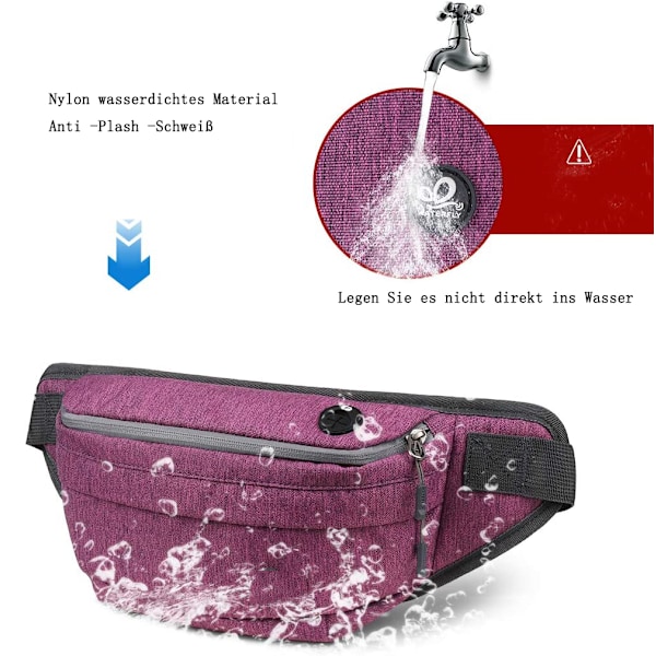 Slitstarkt Material, Multifunktionell Midjeväska med Justerbar Elastisk Rem, Reflex Löparbälte för Ökad Synlighet, Lättviktig Midja