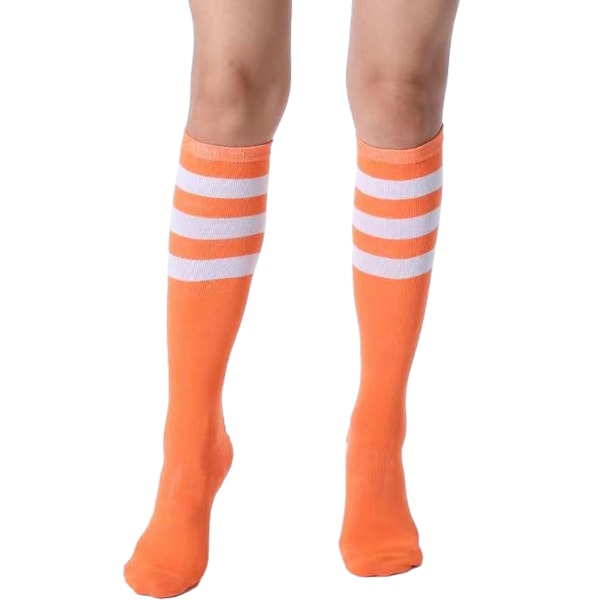 Fotballsokker for barn Knehøye sokker for småbarn, stripete jenteskole