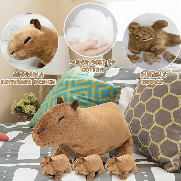 Sæt med 5 Capybara-bamser, perfekt gave til børn