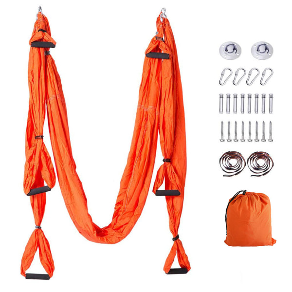 Aerial Yoga Gyngesæt, Yoga hængekøje Flyvende Trapeze, Orange