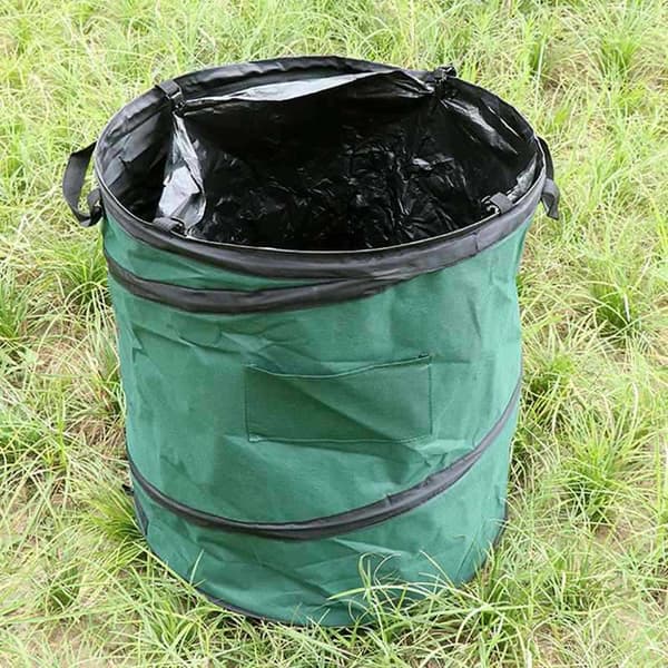 Rund hagepose 100l Pop Up 1x sammenleggbar stoffavfallspose blader