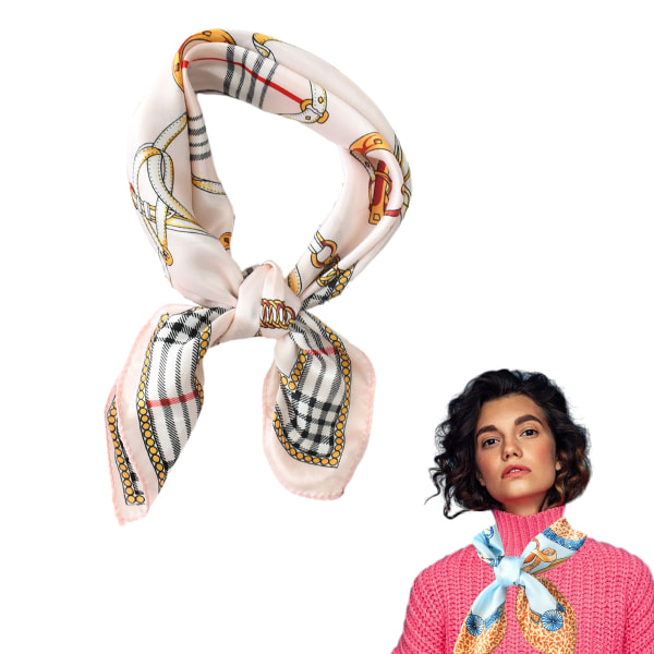 Fashion Scarf för kvinnor Silk Feeling Head Scarves Fyrkantiga Bandanas