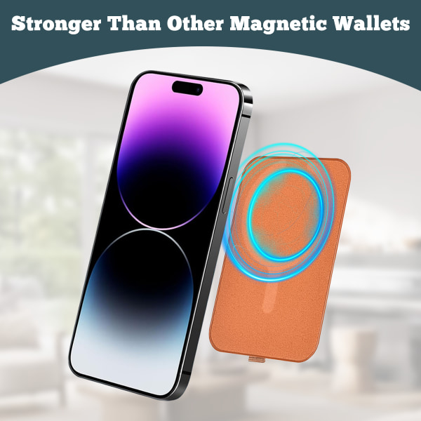 Magneettinen korttikotelo iPhonelle - Nahkainen magneettilompakko