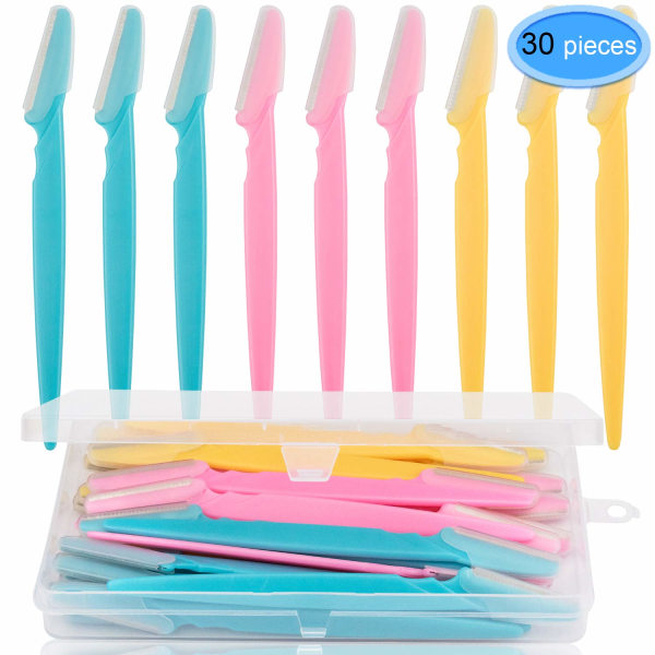 Facial Razors for Women 30 Pcs,with Box Package, 3 Colors