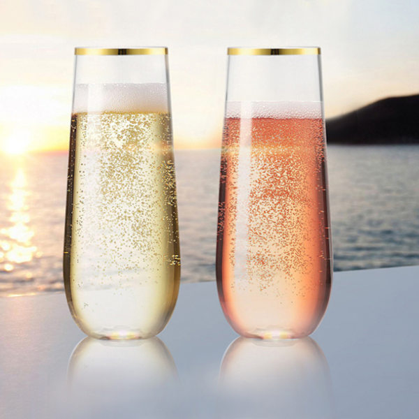 [通拓商品] 24 st Plast Champagneglas 270 ml Klar Plastglas Engångs Bröllopsfest Cocktailglas Dryckesartiklar för Födelsedag Jul