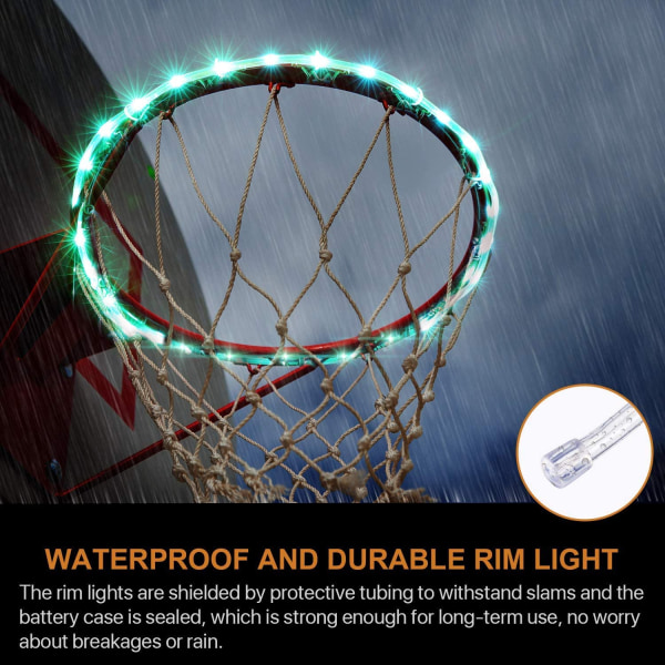 Fjernbetjening Basketball Rim LED-lys, 16 farver, vandtæt