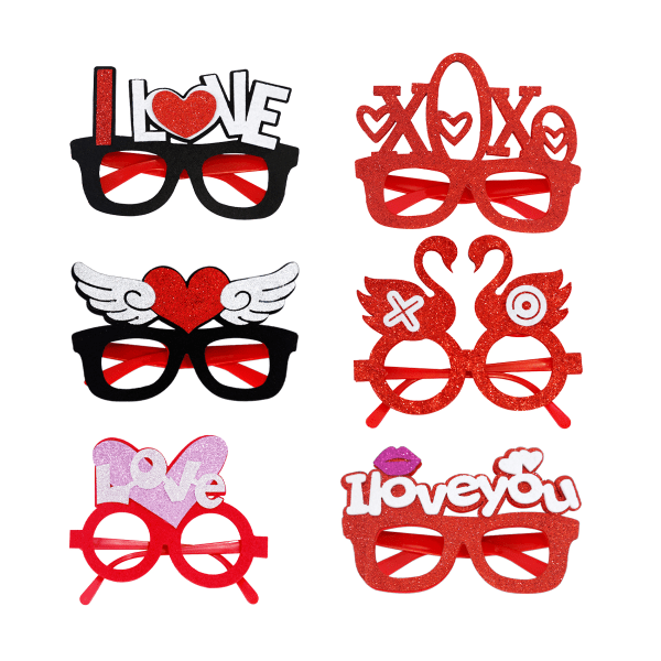 6 Pack Valentinsdagsbriller Valentinsdagsfestbriller