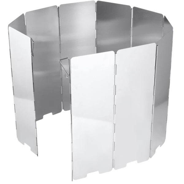 Gasskomfyrvindskjerm i aluminium for camping og fotturer