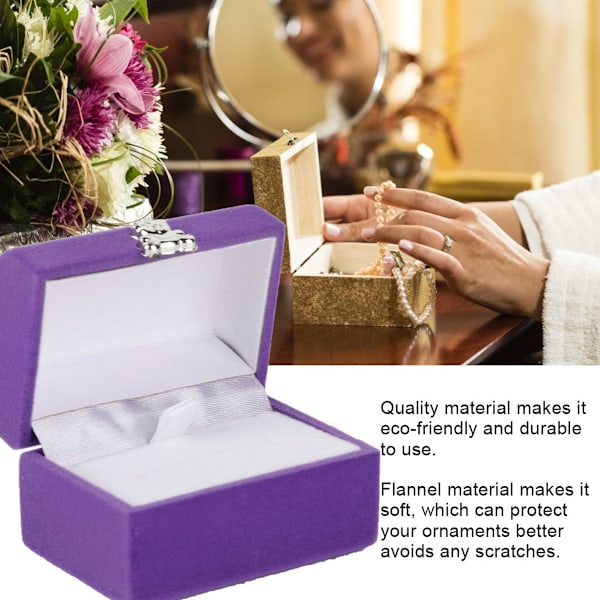 Elegant Lila Smyckeskrin i Sammet för Förlovningspresenter, Utsökt Etui Perfekt för Romantiskt Frieri eller Födelsedagspresenter, Premium Sammetsskydd