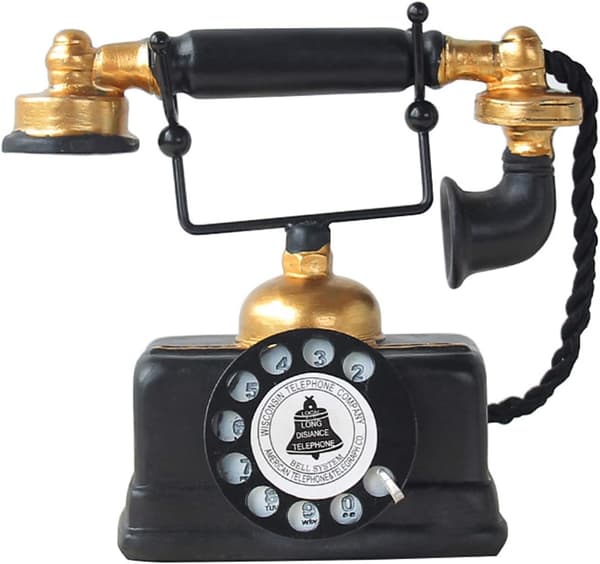 Retro Vintage Drejetelefon Bordpynt Gammeldags Rota