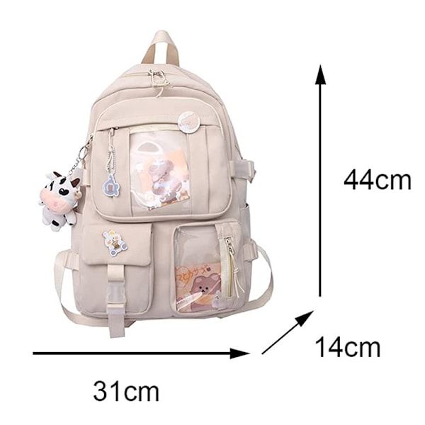 Charmig Kawaii Ryggsäck för Trendsättare, Robust Dragkedja för Pålitlighet, Justerbara Remmar för Anpassad Passform, Din Perfekta Accessoar för Skolan