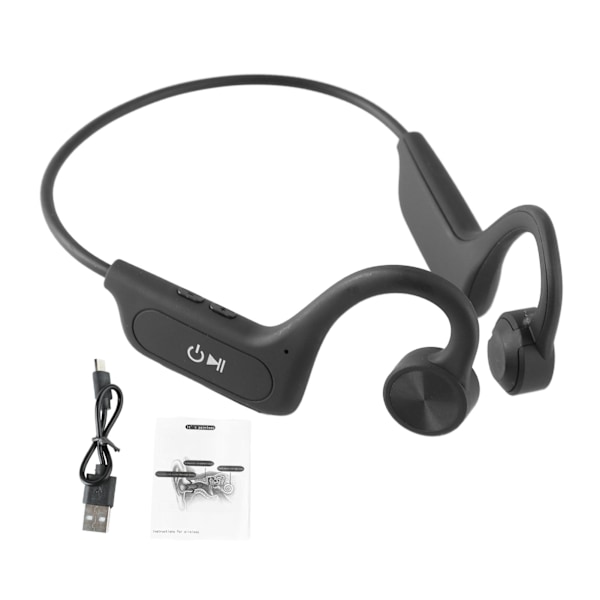 Öronsnäckfria Bluetooth-sportlurar med öppna öron, trådlösa benledningshörlurar med titanram för löpning och träning, Hifi-ljud