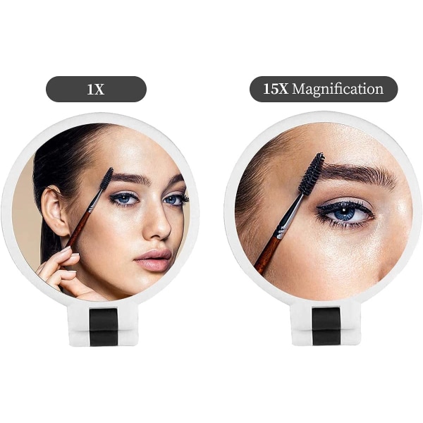 1X 15X Magnifying Handheld makeup Mirror,White