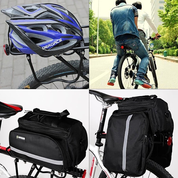 Snabbmonterad cykelpakethållare, lastbärare i aluminiumlegering för 24-29 tums mountainbikes, maximal belastning upp till 100 kg, med