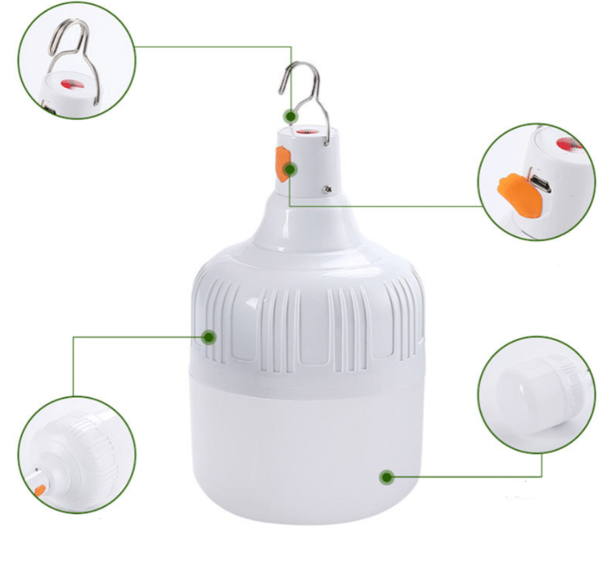 2 stk. Campinglys, Campinglys med USB Oppladbar 80W 5 M