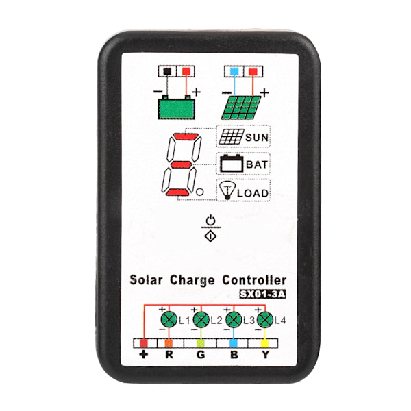6V 12V Solarladdningsregulator, Flera Driftlägen Batteriregulator Med Överladdningsskydd, Högeffektiv Solpanelregulator För Utomhusbruk