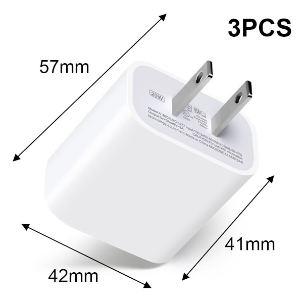 Ultra-Slim USB-C Strömadapter, Snabbladdning för iPhone 14 13 12, iPad Pro Mini, Galaxy, Pixel 4 3, Kompakt Värmebeständig Laddare med Säkerhet