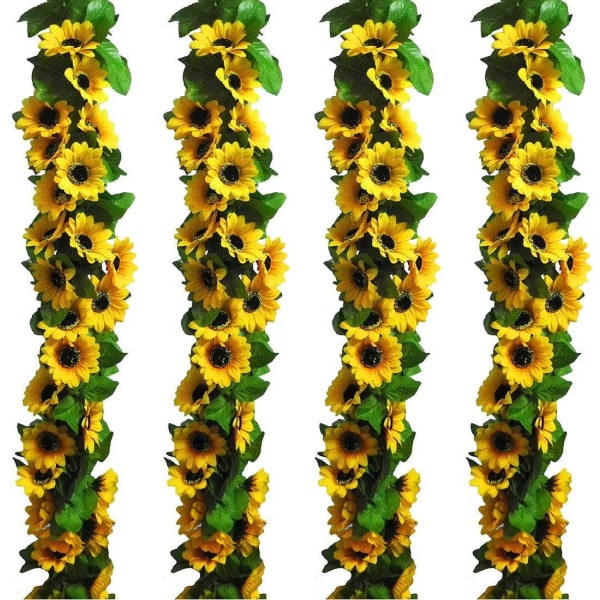 2 kpl Keinotekoinen auringonkukkaseppele kodin hääsisustukseen, keltainen
