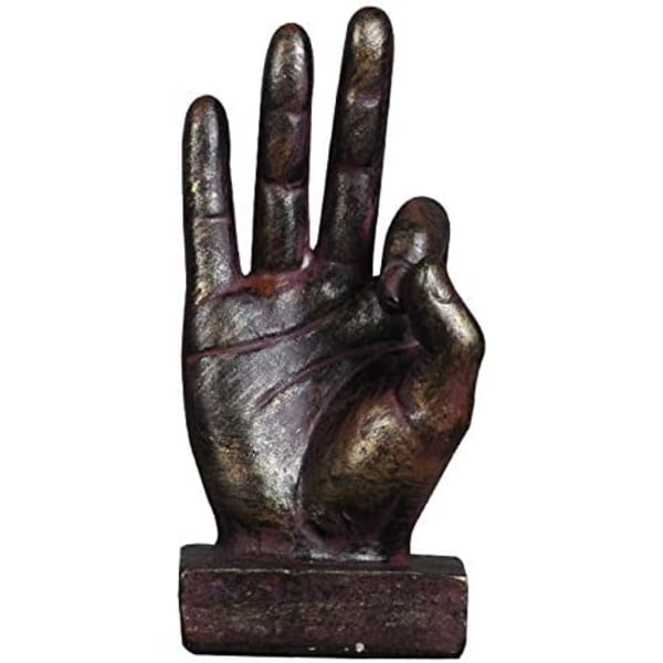 Hand Finger Gest Skrivbord Statyer Fingrar Skulptur, Brons