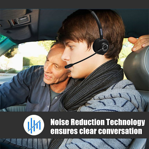 Trådlöst headset, professionellt ljud var som helst, AI-driven ENC-brusreducering Bluetooth-headset med mikrofon för sömlös anslutning,