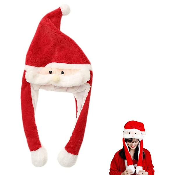 Julmössa plysch, avtagbar skäggmössa, jultomte plyschmössa, LED-julmössa, julmössa rolig mössa, används för Cosplay-julfest