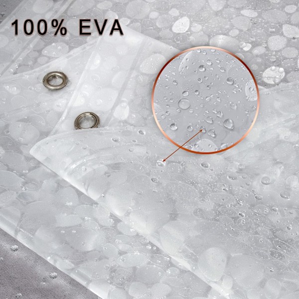 Duschdraperifoder med 3D-vattenkubsdesign, vattentätt duschdraperifoder för badkar och duschkabin, klorfritt luktfritt EVA-material, tungt