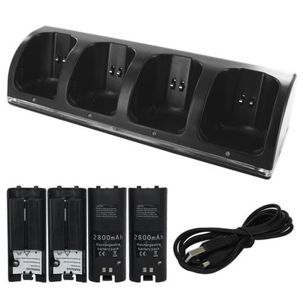 Remote Controller Charger, for Wii/Wii U Controller,black