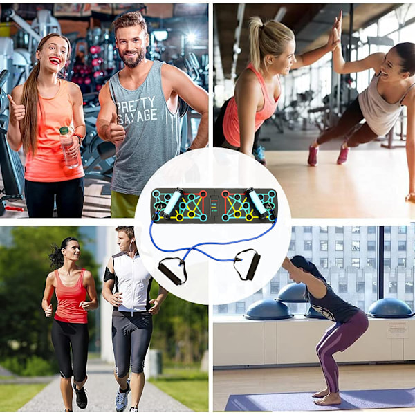 Främja Fitness & Dela, Säker & Bekväm, Anpassningsbara Träningspass för Unisex Professionell Hemmaträningsutrustning, Hopfällbar Multifunktionell Push Up