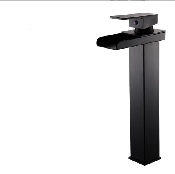 Sort - Krom servant Moderne design kran Messing kropp Høy Waterfa