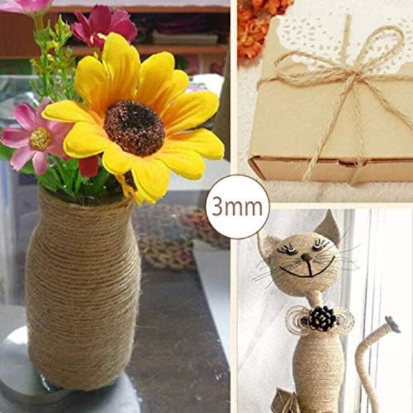 Hållbart packsnöre, bröllopsduschdekoration med perfekt tjocklek och lätt jute-material