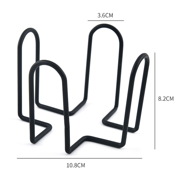 Svart jernmetall-koppholder for både runde og firkantede