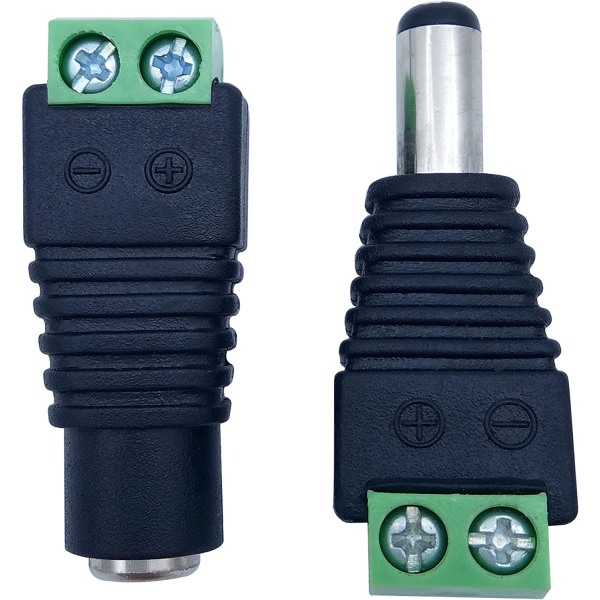 DC-strømkobling hann/hunn pluggadapter 12V