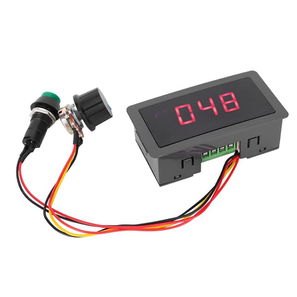 Motorhastighetskontroller med digitalt display og PWM-teknologi, DC-motorhastighetsregulator med justerbar hastighetskontrollbryter, puls-bredde-modulert