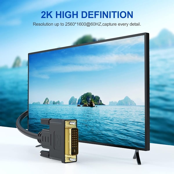 Adapter för multimediaentusiaster, dubbelriktad HDMI till DVI för flexibel enhetsanslutning, syrefri kopparkärna säkerställer optimal signal